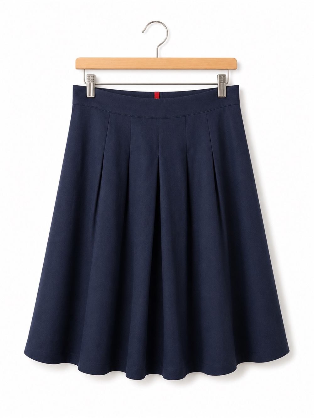 Boden Navy Blue Pleated A-Line Full Midi Skirt Classic Preppy Size 4 Office